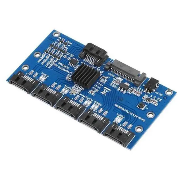 Alt view image 2 of 3 - SATA 3.0 Expansion Card 1 to 5 Port Converter Expansion Card 6Gbps Motherboard Riser Card Hub Adapter