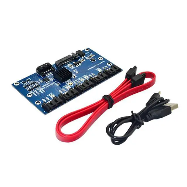 Alt view image 3 of 3 - SATA 3.0 Expansion Card 1 to 5 Port Converter Expansion Card 6Gbps Motherboard Riser Card Hub Adapter