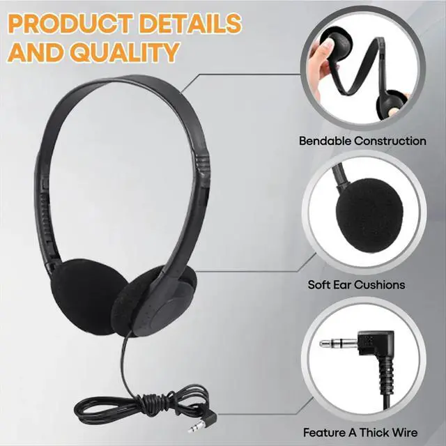 Alt view image 3 of 3 - 12 Pack Kids Headphones for Classroom School Students, Headphones for Students Children Toddler Teens