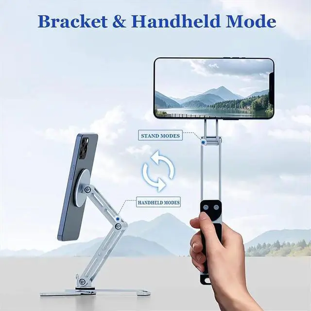 Main image of 2-in-1 for Phone Tablet Holder Stand Selfie Stick Aluminum 360°Rotatable Foldable for Travel&Desktop