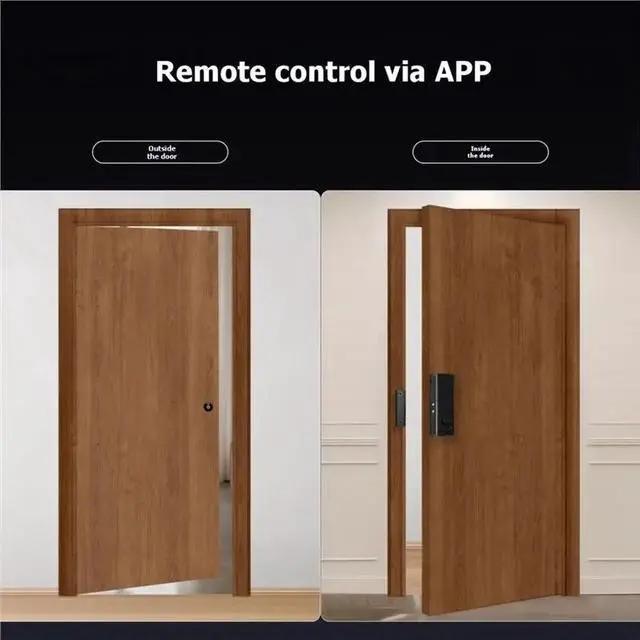 Alt view image 3 of 6 - Bluetooth Enabled Tuya Smart Invisibles Door Lock IC Card Access No-Drill Motorized Keyless Entry For Wooden Doors