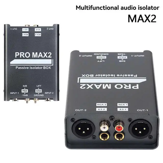 Alt view image 3 of 3 - 2-Way Audio Isolator Audio Current Noise Eliminator XLR 6.5 Lotus Isolator Mixer Live Broadcast