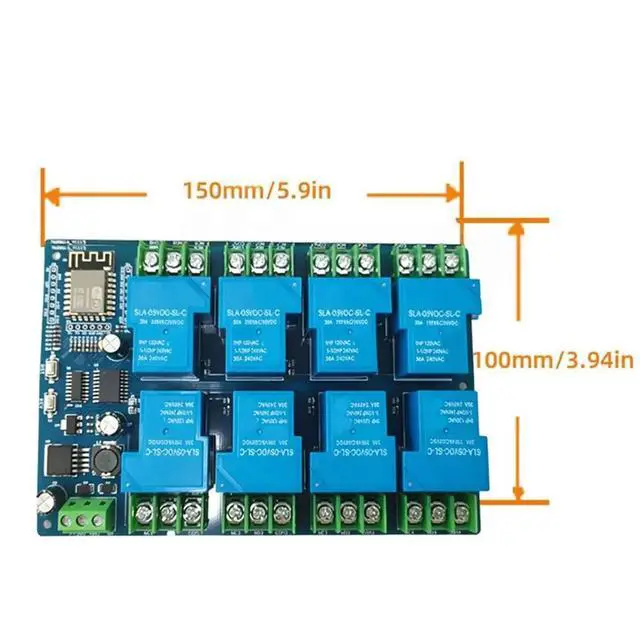 Alt view image 2 of 3 - ESP8266 ESP-12F Development Board 8 Channels DC 7-28/5V 30A Relay Module for DIY Smart Home and Industrial Control