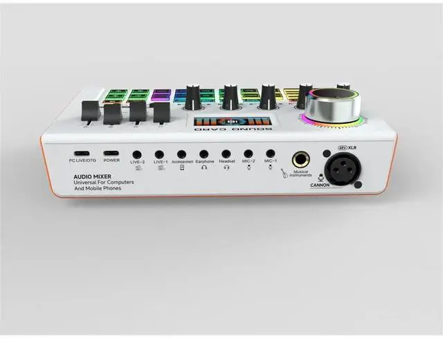 Alt view image 2 of 3 - External Live Sound Card, Audio Mixer Board, for Live Streaming Music Recording Karaoke Singing Gaming Y300