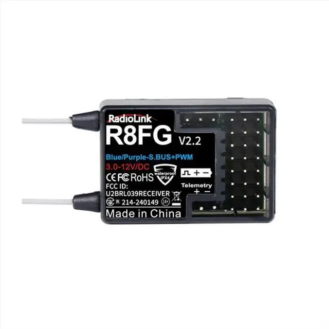 Alt view image 3 of 3 - Radiolink R8FG 8 Channle 2.4G Gyro RC Receiver Voltage Return 600 Meters Long Range RX for Car Boat RC8X RC6GS RC4GS