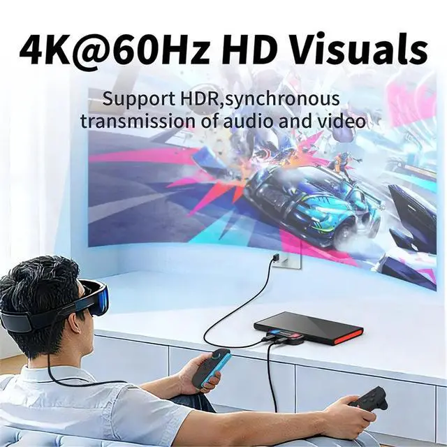 Alt view image 2 of 3 - Direct Connection Converter 4K@60Hz USB C to AR Glasses and Charging Adapter for 2, Support HDR