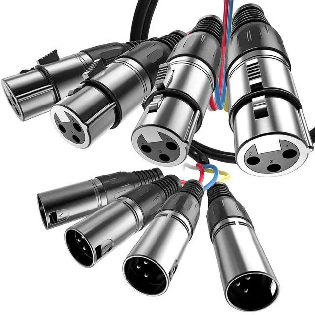 Main image of 4 Channel XLR Snake Cable Male to Female 2m with Color-Marked Connectors for Microphone Professional Stage Studio Live
