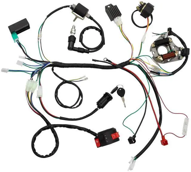 Main image of Complete Stator Wiring Harness CDI Ignition Coil Solenoid Set for ATV Electric Quad Bike 50Cc - 125Cc