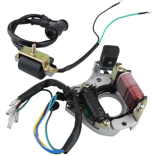 Alt view image 2 of 6 - Complete Stator Wiring Harness CDI Ignition Coil Solenoid Set for ATV Electric Quad Bike 50Cc - 125Cc