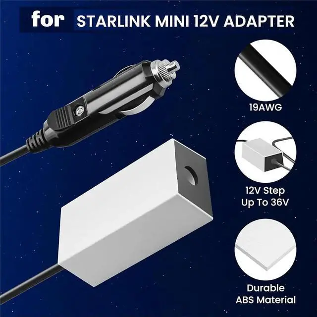 Alt view image 3 of 3 - For Mini 12V Adapter with 30M Extended Range Lighter Plug to 36V DC Step Up Converter Power Cable 60W