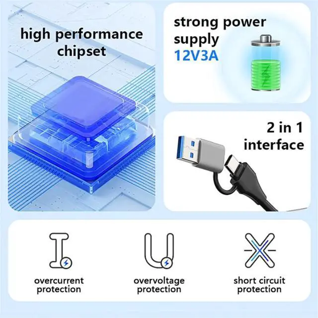 Main image of USB 3.2 10Gbps Hub USB Docking Station Type C Splitter Multi 7 Ports Switch for PC Laptop Data Transfer Charging Dock