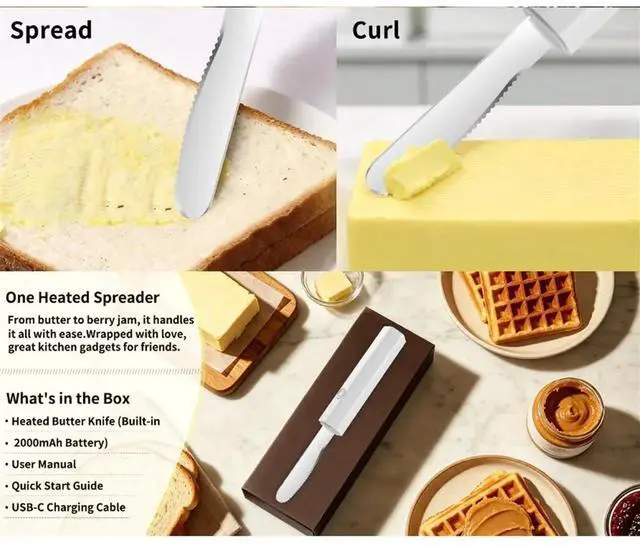 Main image of Electric Heated Butter Knife - Stainless Steel Butter Spreader for Spreading Butter, Cream Cheese, and Toast