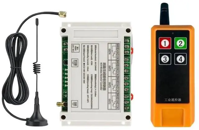 Alt view image 3 of 3 - DC12V-48V 4CH Remote Control 30A Garage Doors Switch Transmitter LED Light Switch Relay+RF433Mhz Remote