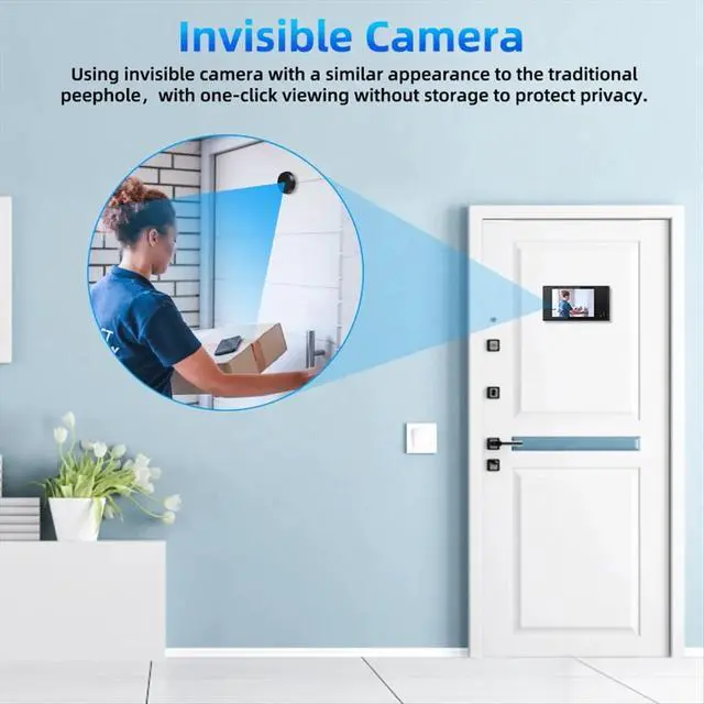 Alt view image 3 of 6 - 3.5in Digital Door Viewer Peephole Camera 120°Wide-Angle LCD Monitor Home Security System Fits 35-100mm Door Thickness A