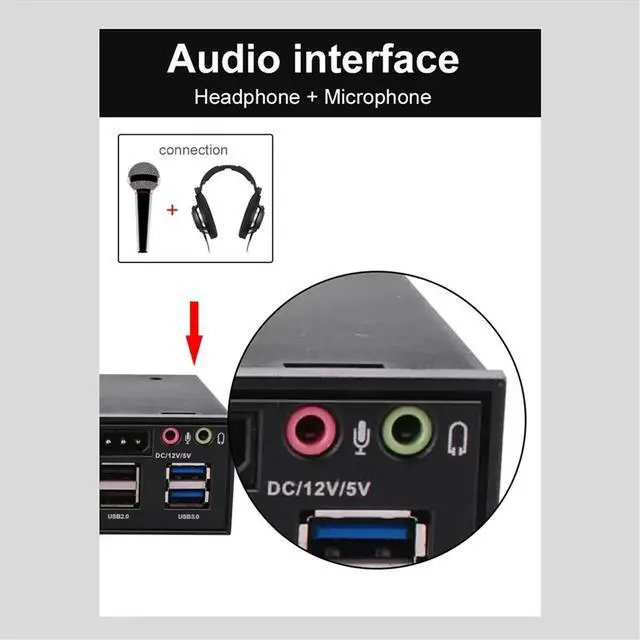 Alt view image 2 of 6 - 5.25 Inch Media Dashboard with USB 2.0/3.0 E-SATA SATA Multi-Card Reader for Desktops