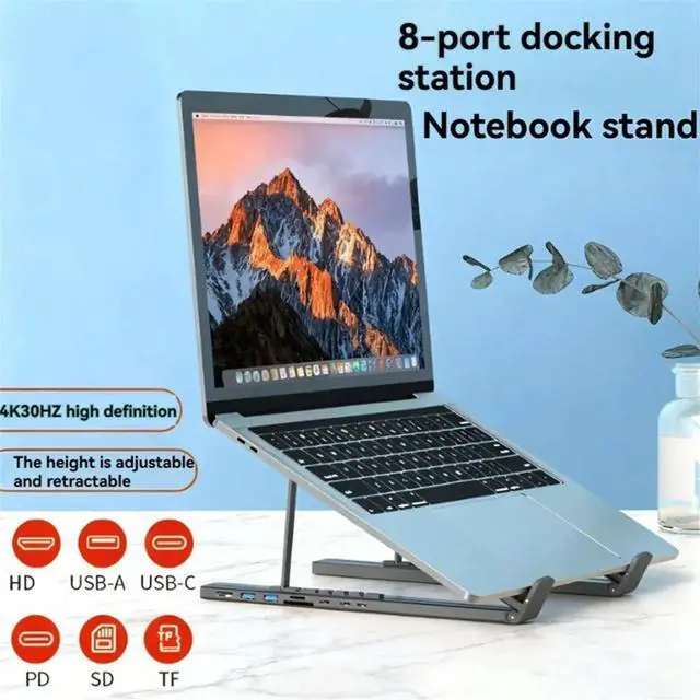 Main image of USB C Laptop Docking Station Stand with USB C 2 USB 3.1 SD TF Card Ports PD 100W Universal Docking Station
