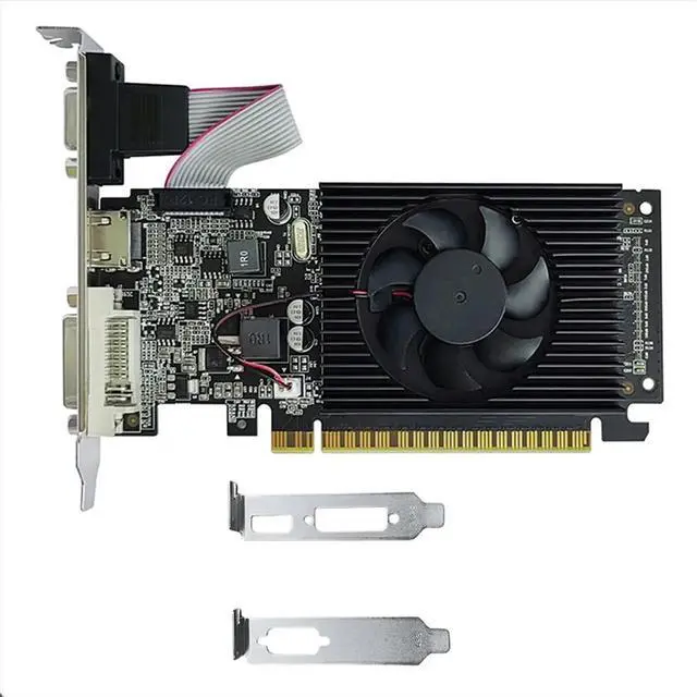 Alt view image 2 of 3 - GT210 1GB DDR3 64Bit Graphics Card PCIE 2.0 40nm GPU -Compatible+VGA+DVI Desktop Video Card with 2 X Baffle