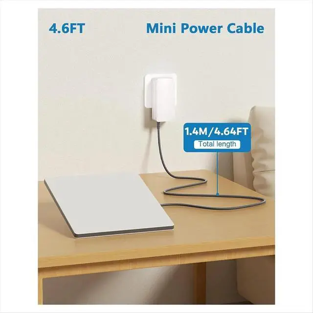Alt view image 2 of 3 - For Mini Power Cable 60W AC to DC Adapter 30V 2A Output 18AWG Wire Plug and Play with Port Waterproof EU PLUG