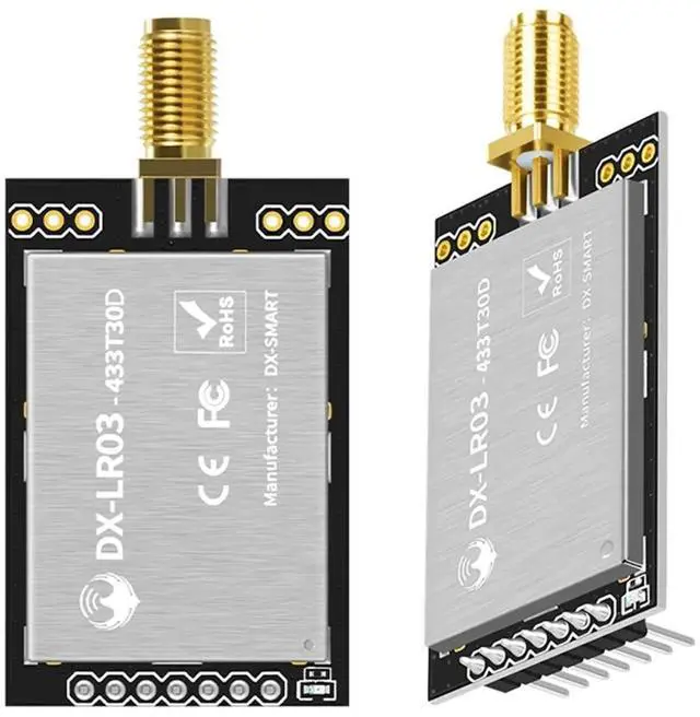 Alt view image 3 of 6 - DX-LR03 433-475Mhz 10KM Long Range 27dbm Transmission Power LoRa Module ASR6601 Uart Serial Port AT LoRa Module