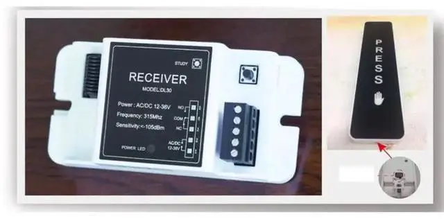 Alt view image 2 of 6 - 315Mhz Power Push Exit Button Switch Touch Switch For Automatic Sliding Door Gate Opener