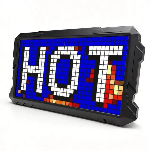 Alt view image 3 of 3 - LED Pixel Screen Clock RGB Nightlight DIY Graffiti Animation Drawing Panel for Game Room Decor Gift Idea Pixel 16x32