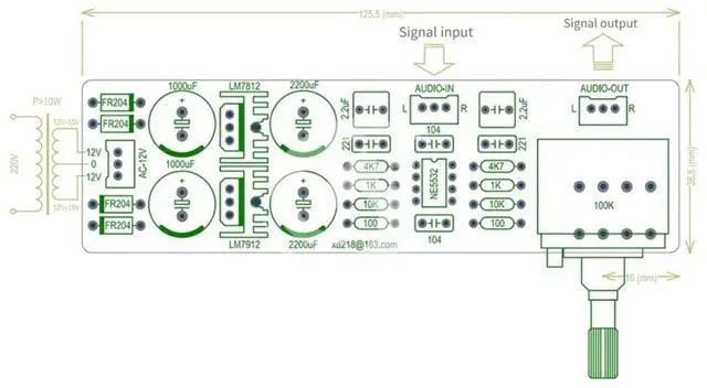Alt view image 2 of 3 - Preamplifier Tone Board Preamp Volume Control Module with 27 ALPS Potentiometer