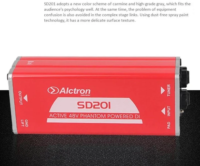 Alt view image 3 of 6 - SD201 Active DI Box Impedance Transformation DIBOX Professional Stage Effects Direct Connect Box