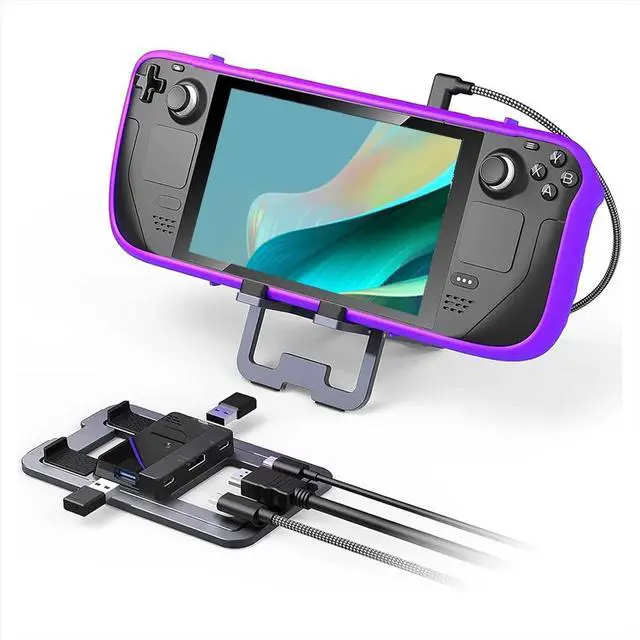 Main image of 5 in 1 USB C Docking Station, Foldable Metal Charging Stand for /Switch/ Ally X/Legion Go A