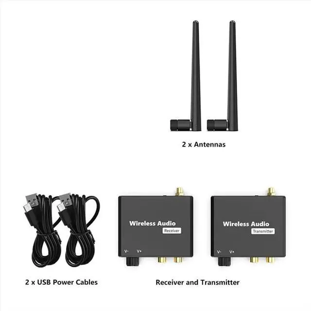 Main image of Audio Transmitter and Receiver, 2.4GHz Hi-Fi Audio Adapter Kit, 160FT/50M Distance Transmission