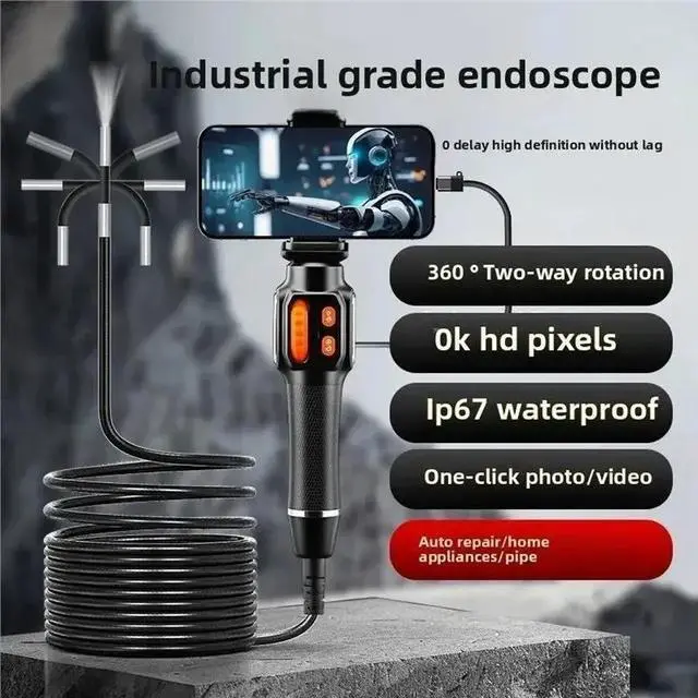 Alt view image 3 of 3 - Articulated HD For Car Endoscope Inspection Camera 360 Degree Rotation 6.0Mm Lens For IOS Android 1080P Borescope
