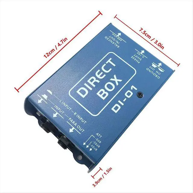 Alt view image 2 of 3 - Passive DI Box Direct Injection DIBOX Direct Box Impedance Conversion DI Audio Isolator DI Effects Passive DI Box