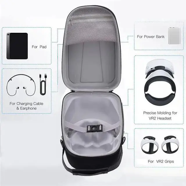 Main image of Storage Bag for PS VR2 VR Headset Handbag Shockproof Carrying Case Waterproof Protective Cover-Black