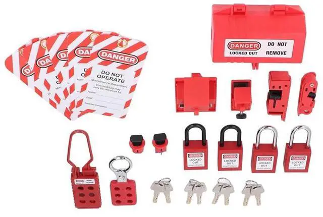 Alt view image 2 of 6 - IDUD Electrical Lockout Tagout Kit, Universal Clamp On Circuit Breaker Lockouts Loto-Safety Locks Hanging Tags Set