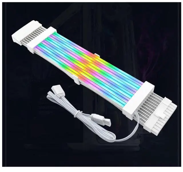 Alt view image 3 of 3 - ARGB Extension Cable Strimer Plus ATX 24Pin PCI-E Soft Silicone Bendable 5V ARGB Neon Line