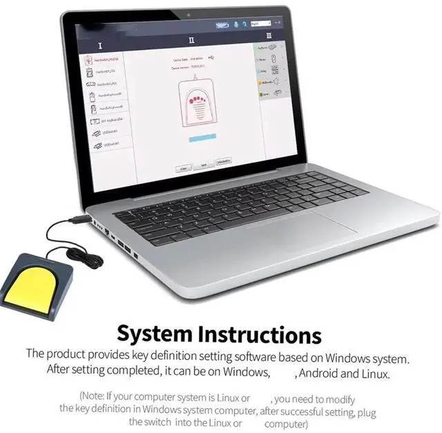 Main image of USB Single Foot Control One Key Customized Computer Keyboard Action Pedal Switch Control Yellow
