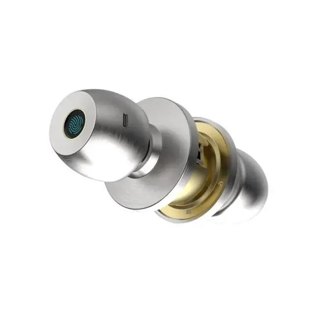 Alt view image 2 of 3 - Tuya Fingerprint Safe Electronic Lock Door Handle Stainless Steel Round Knob Rotation Lock Doorknob