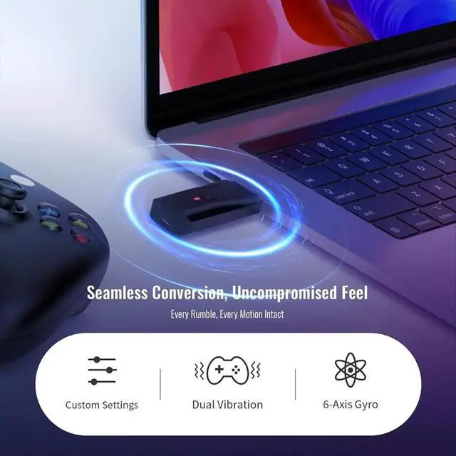 Alt view image 2 of 3 - Controller Adapter Converter for and PC,for ///Switch Controllers Compatible,Supports All Games