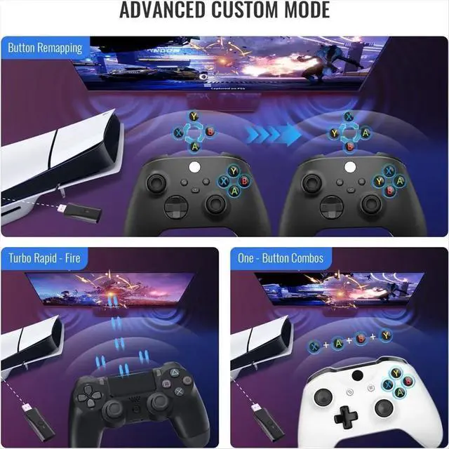 Alt view image 3 of 3 - Controller Adapter Converter for and PC,for ///Switch Controllers Compatible,Supports All Games