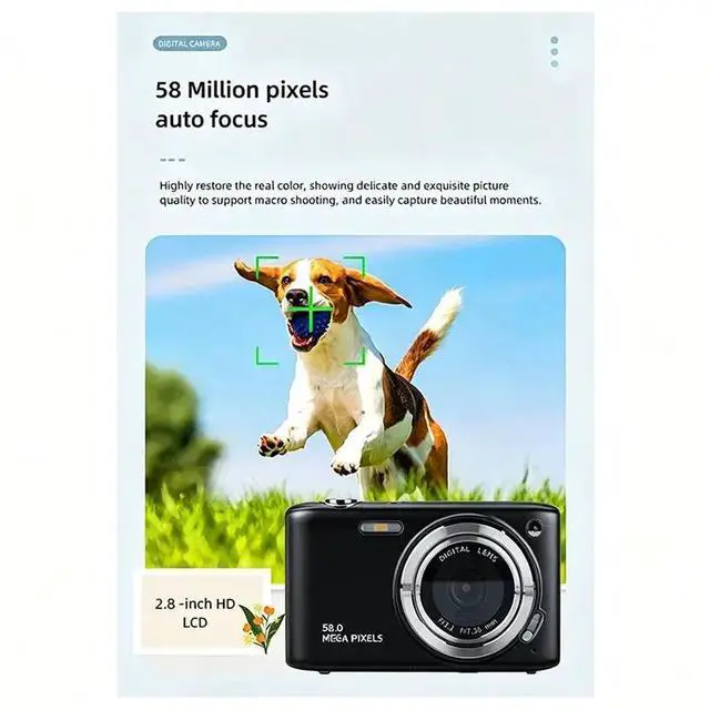 Alt view image 2 of 6 - IDUD High-Definition 58 Megapixel Digital Camera 2.88-Inch Large Screen Autofocus Travel Beauty Student Camera Black
