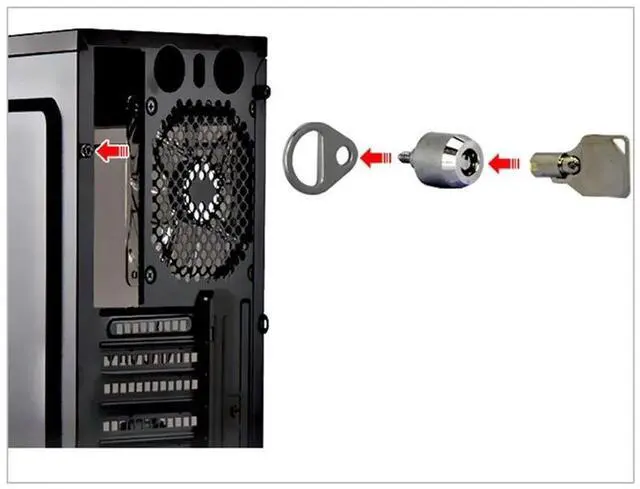 Alt view image 2 of 6 - 10X Desktop Computer Lock Computer Case Lock Lock For Internet Cafe Office Management Lock