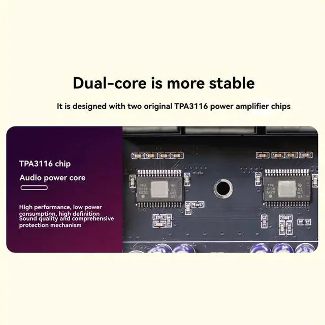 Alt view image 3 of 3 - Q100H Bluetooth Digital Amplifier Board 2.1 Channel 50Wx2+ 100W Subwoofer Amplifier Board TPA3116 Supports For Qualcomm Apt