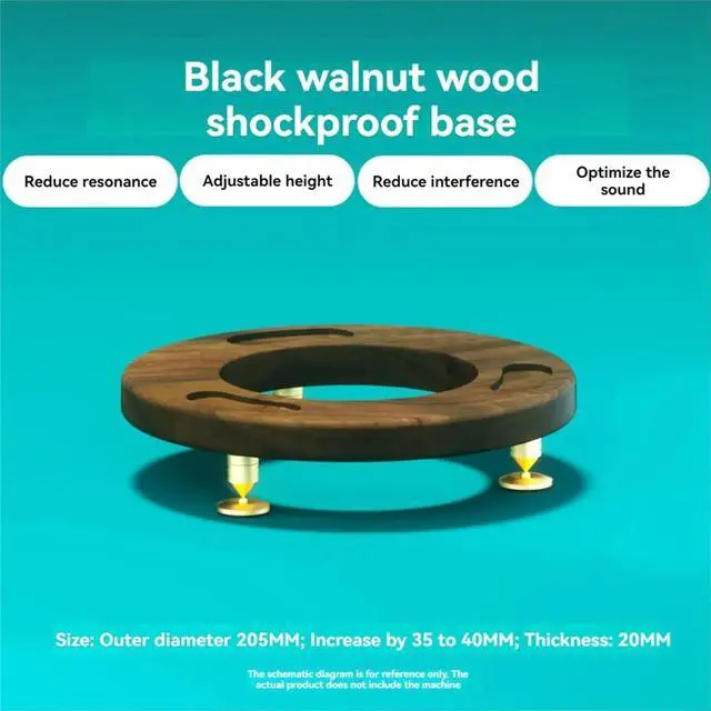 Alt view image 2 of 3 - Audio Black Walnut Wood Desktop Stand Speaker Bracket Holder Shock Mount for 4 Bluetooth Speaker