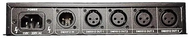 Alt view image 3 of 6 - AC100V-240V Input DMX512 1 To 4 Hub DMX Signal Repeater Splitter 4 XLR-3 Output Distributor Power Amplifier EU Plug