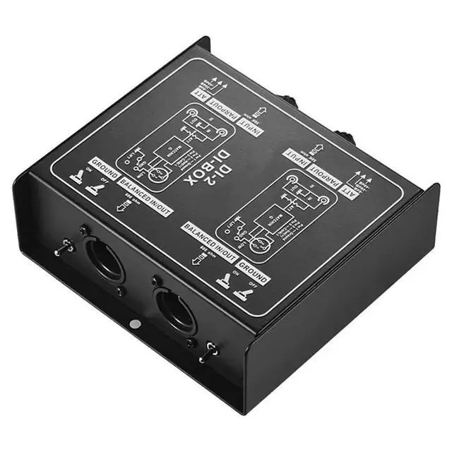 Alt view image 2 of 6 - Premium Direct Injection Molded Audio Box - Passive DI Unit Canceller with Input Pad for Guitar and Connections