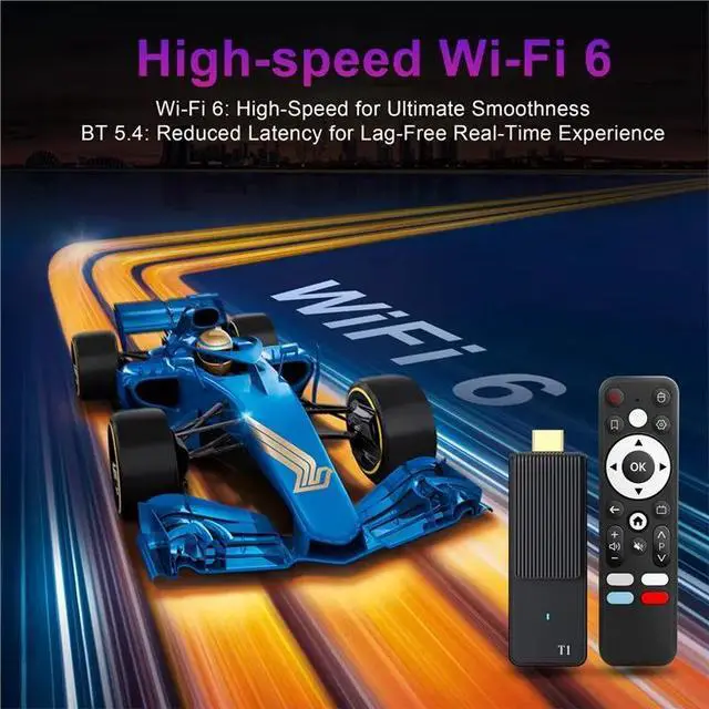 Alt view image 2 of 3 - Voice Remote Assistant Android 14.0 RK3518 6 BT5.4 Smart TV Stick T1 Android TV Stick Home Media Player 2+ 16G