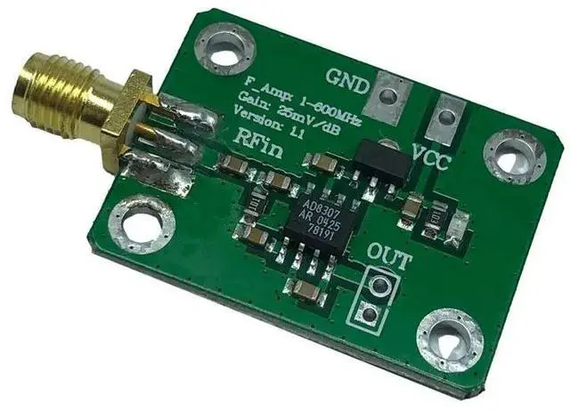 Alt view image 3 of 3 - 6X AD8307 RF Power Meter Logarithmic Detector Power Detection 1-600Mhz RF Detector Power Meter
