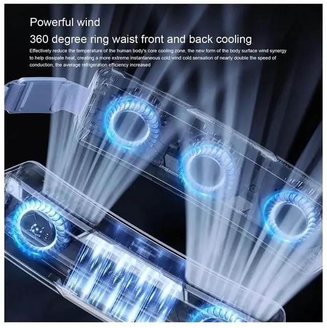 Main image of Ice Belt Fan Smart Hanging Waist Fan Mini Usb Cooling Ice Outdoor Sport Fan Small Fan Summer Cooler