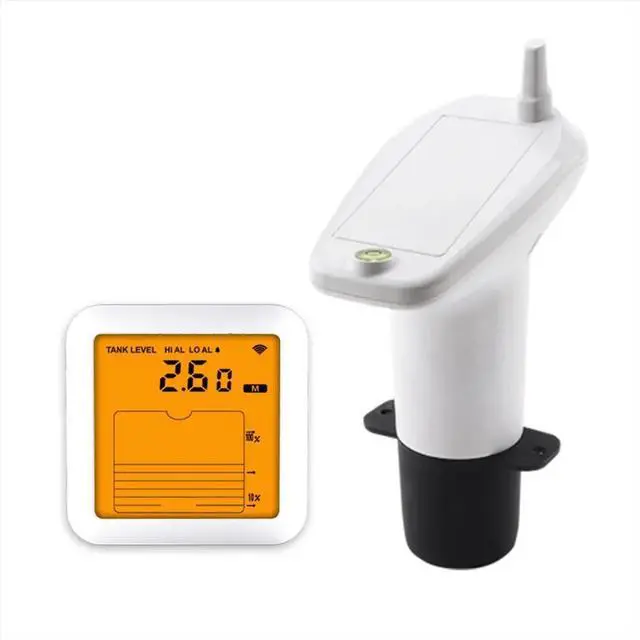 Alt view image 2 of 3 - Ultrasonic Water Tank Liquid Depth Level Meter with Temperature Sensor, Time Display, and Alarm Water Tank Level Meter