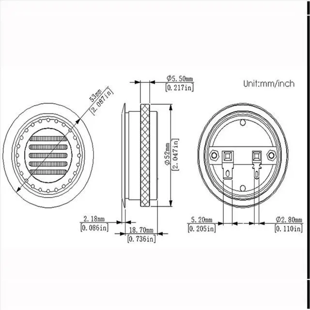Alt view image 3 of 3 - 2 Pcs HIFI 2 Inch Pneumatic Treble Tweeter Speaker Unit Strong Magnet 4OHM 30W Loudspeaker AMT-53