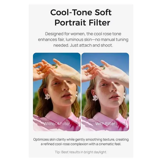 Alt view image 3 of 3 - Magnetic Lens Filter Kit for 4P with VND Cool Rose Filter Frame Kit Camera Accessories